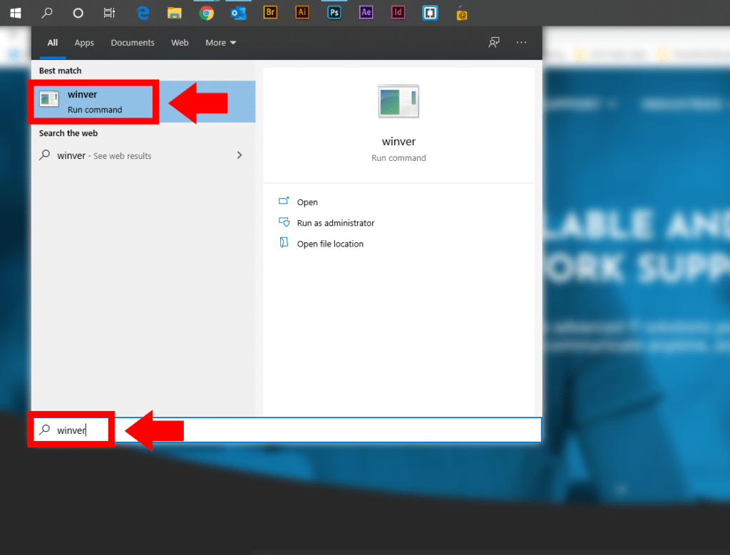 Windows Feature Updates WINVER Command Screenshot